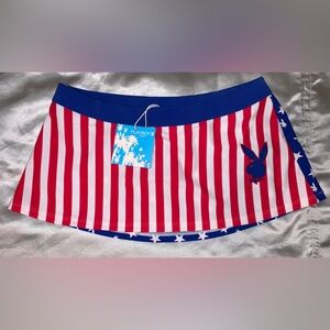 Y2K Playboy Patriotic Swimsuit Coverup Skirt